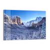 DEQORI Glass Magnetic Board | 90 x 60 cm | Yosemite in Winter Design | Glass Memo Board with Magnets, Marker & Cloth for Kitchen & Office | Magnetic & Writable view 1