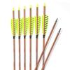 ACCMOS ID 6.2 mm Woodgrain Carbon Arrows, 4" Yellow Stripe Shield Feathers, Spine 700, 6-Pack view 1
