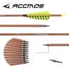 ACCMOS ID 6.2 mm Woodgrain Carbon Arrows, 4" Yellow Stripe Shield Feathers, Spine 700, 6-Pack view 3