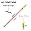 ACCMOS ID 6.2 mm Woodgrain Carbon Arrows, 4" Yellow Stripe Shield Feathers, Spine 700, 6-Pack view 4