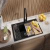 PRIMAGRAN Granite Sink for 80 cm+ Base Cabinets with Kitchen Faucet, 78 x 50 cm view 2