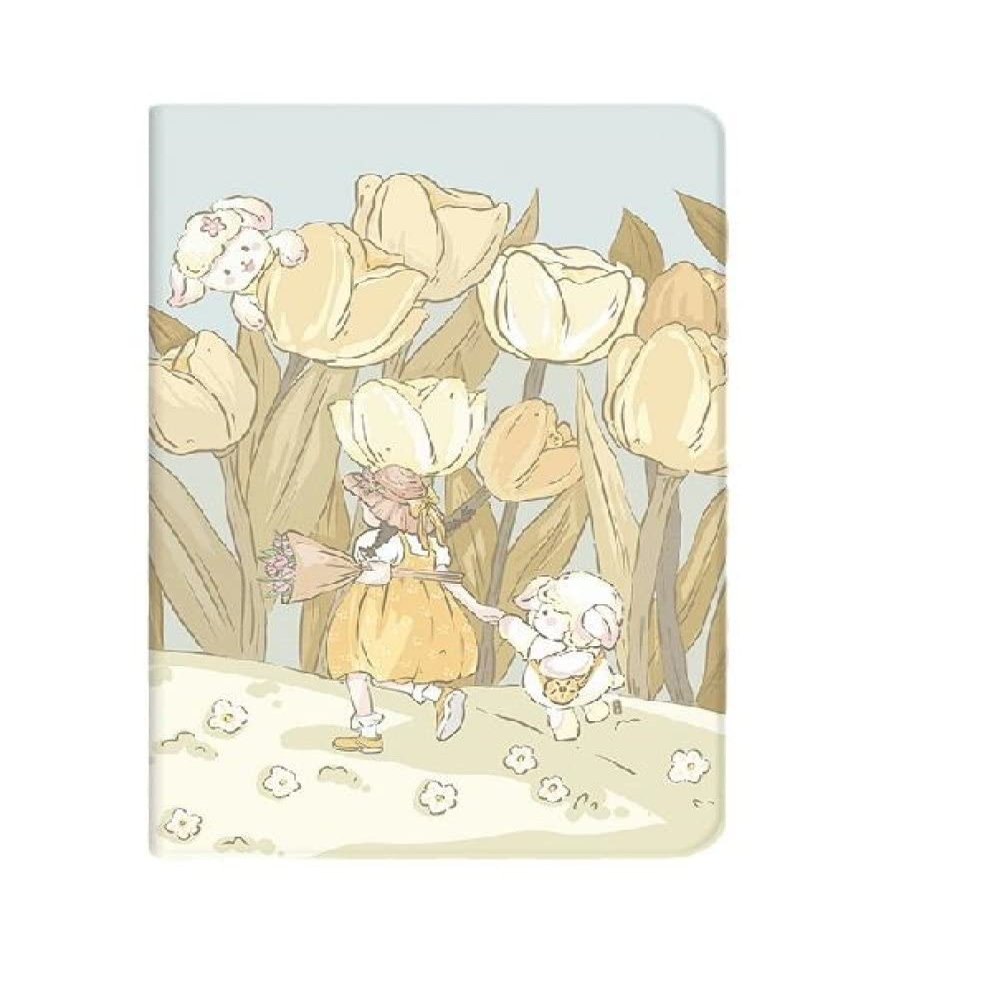 WunM Studio Case for 6-inch Kindle Paperwhite, 10th Generation (2018), Auto Sleep/Wake, Lamb-Tulip Floral Romance