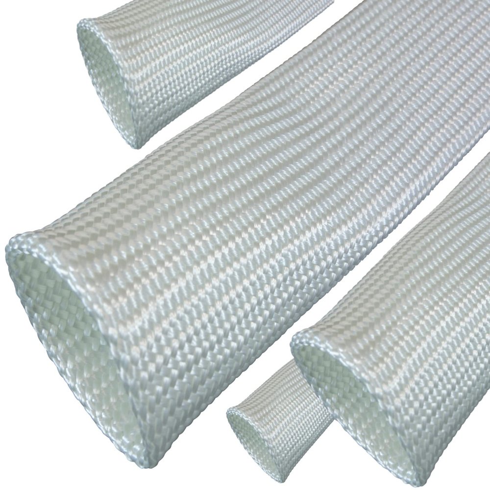 4 m FITEX Heat-Protection Sleeve, 20 mm ID, Flexible Fiberglass Braided Sleeve
