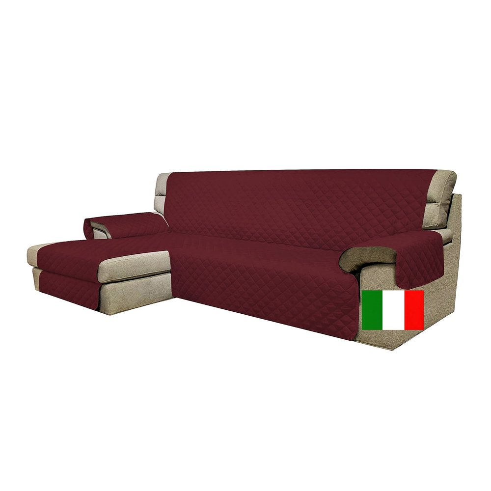 Moonange 3-Seater Sofa Cover with Chaise – 240 cm – Bordeaux