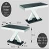 designimpex H-888 Coffee Table, Concrete/High-Gloss White, 120 x 49 x 60 cm view 3