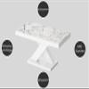 designimpex H-888 Coffee Table, Concrete/High-Gloss White, 120 x 49 x 60 cm view 4