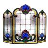 PURRL Stained Glass–Style Fireplace Screen, 31 in H x 40 in W, Decorative Little Surprise view 1
