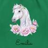 Drawstring Backpack – Horse Head with Personalized Name, Green view 2