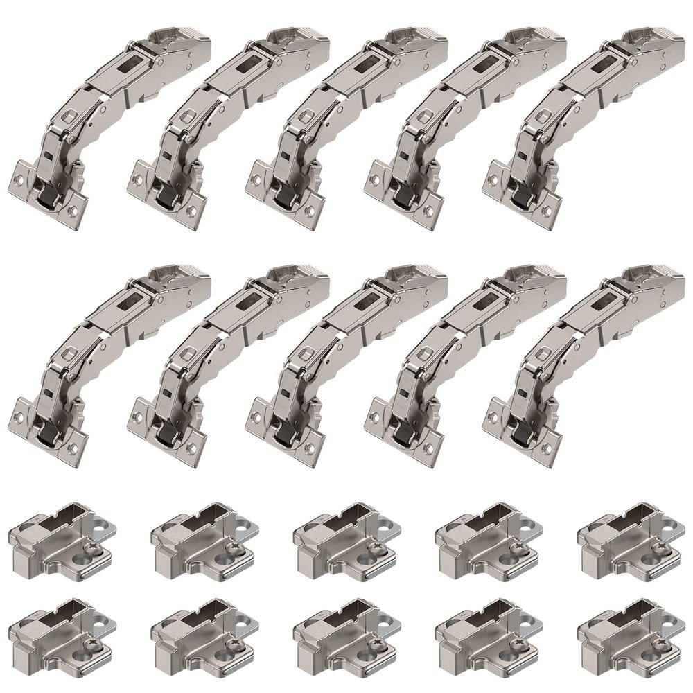 siwitec Blum CLIP top 155° Inset Hinge with BLUMOTION, Nickel-Plated, 10-Pack