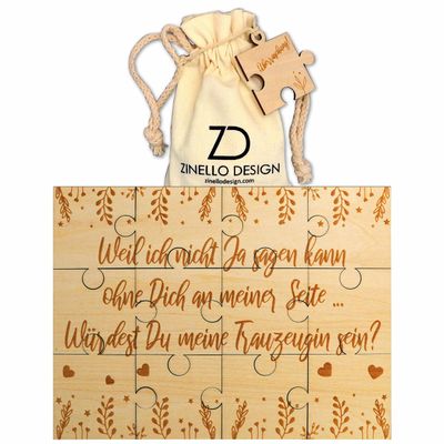 Zinello Design Maid of Honor Proposal Wood Gift, Unframed Wood Engraving