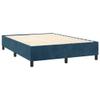 vidaXL Box Spring Bed with Mattress Dark Blue 55.1 x 74.8 in Velvet view 4