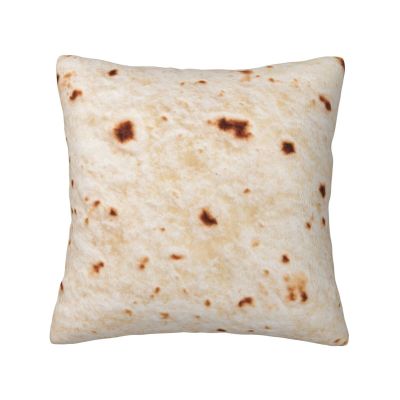 Burrito Tortilla Plush Cushion Cover, 45 x 45 cm