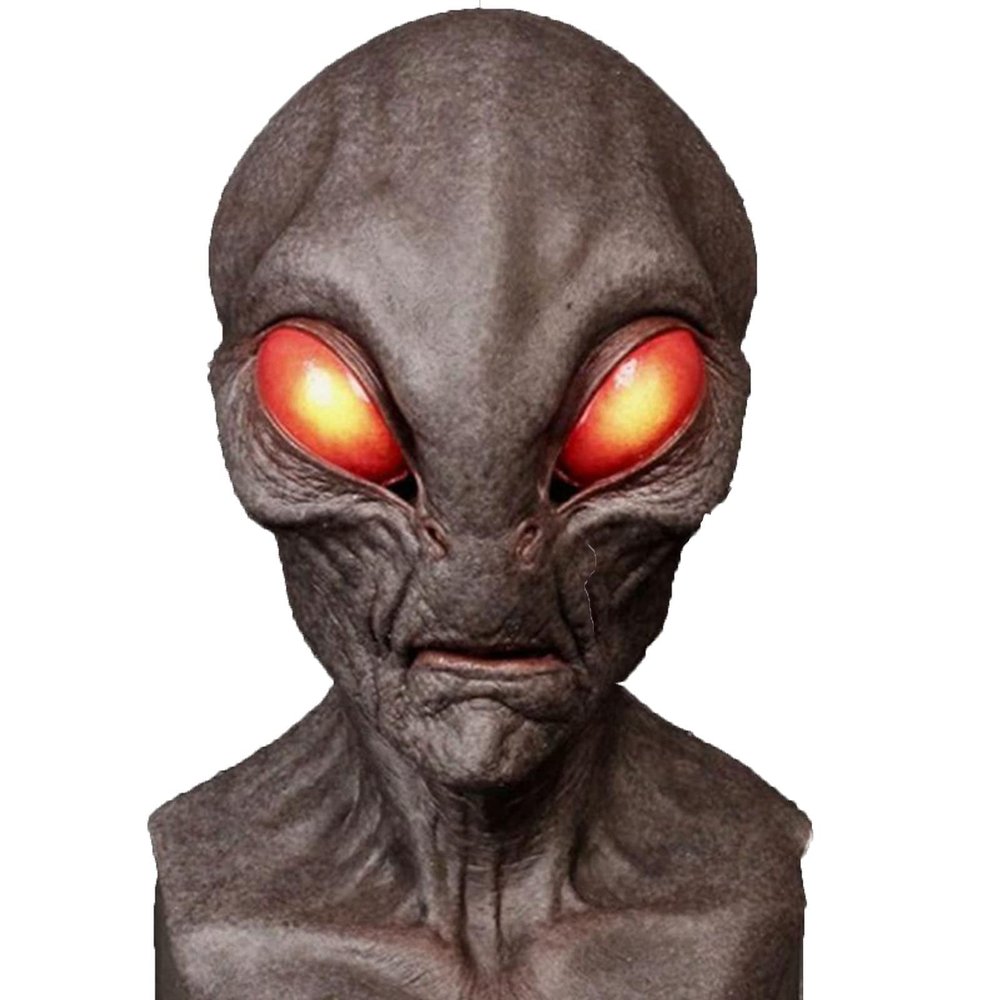 Giftik Realistic 3D UFO Alien Mask for Halloween Costume Parties (B)
