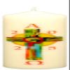Kopschitz Kerzen Easter Candle, Colorful Cross, A and O, Year, 170 x 50 mm view 1