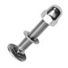 Techtanium M10 x 80/80 mm Carriage Bolts with A2 Stainless Steel Cap Nuts and Washers, 5 pcs view 1