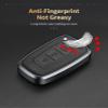 KUNIO 3-Button Key Fob Cover for Hyundai and Kia, Aluminum Alloy and Leather, Black view 3