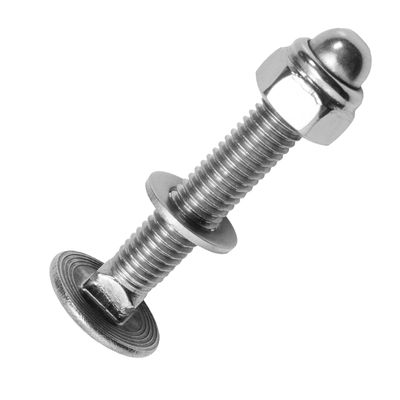 Techtanium M12 x 30/30 mm Stainless Steel A2 Carriage Bolts with Cap Nuts and Washers, 100-Piece Set