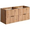 Lomadox 120 cm Double Vanity Cabinet in Wotan Oak with Grooved Front view 1