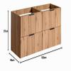 Lomadox 120 cm Double Vanity Cabinet in Wotan Oak with Grooved Front view 2