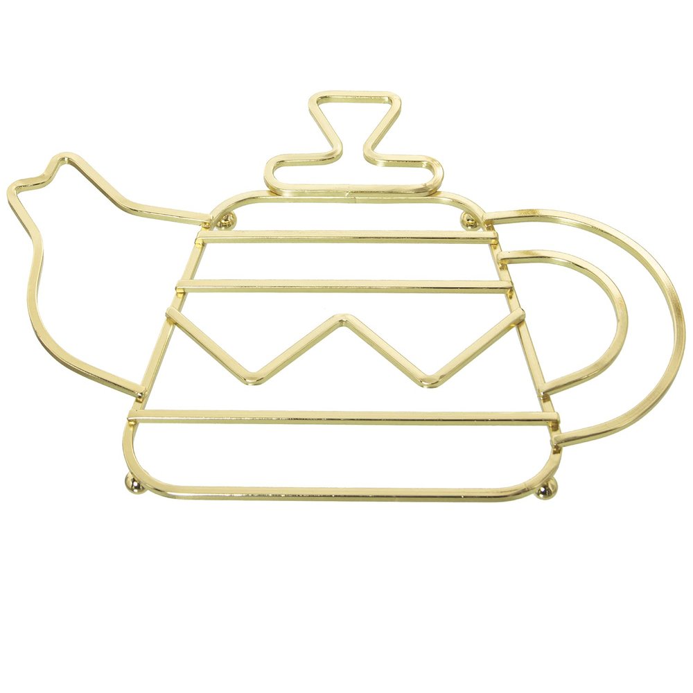 DRW Gold-Plated Metal Teapot, 27 x 19 x 1.7 cm