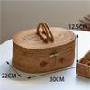 MYLPDZSW HHF Woven Rattan Oval Storage Basket, 1 Pack view 3