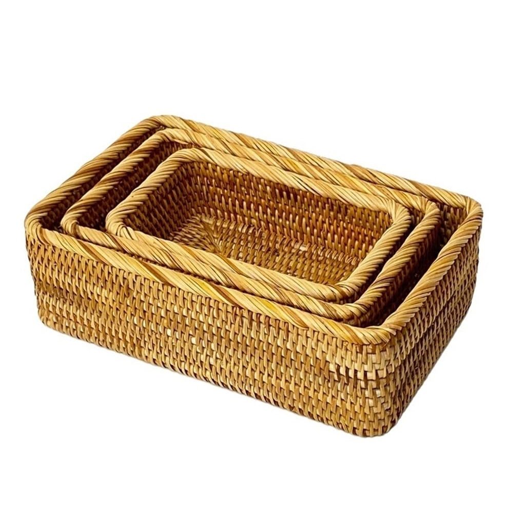 MYLPDZSW HHF 3-Piece Rattan Storage Basket Set