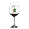 Rimego Santa and Christmas Tree Wine Glasses for Women, 2-Piece Set, 11 oz view 2