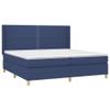 vidaXL Box Spring Bed with Mattress & LED, Blue, 200 x 200 cm, Fabric view 1