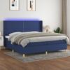 vidaXL Box Spring Bed with Mattress & LED, Blue, 200 x 200 cm, Fabric view 2