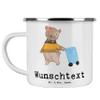 Mr. & Mrs. Panda Personalized Enamel Mug with Name – Waste Collection Worker Heart view 1