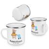 Mr. & Mrs. Panda Personalized Enamel Mug with Name – Waste Collection Worker Heart view 4