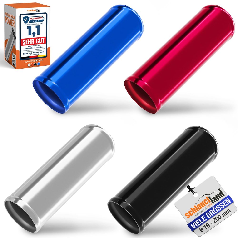 5-Piece 20 cm Aluminum Tube, OD 60 mm, Silver, Polished & Beaded
