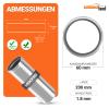 5-Piece 20 cm Aluminum Tube, OD 60 mm, Silver, Polished & Beaded view 2