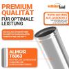 5-Piece 20 cm Aluminum Tube, OD 60 mm, Silver, Polished & Beaded view 4