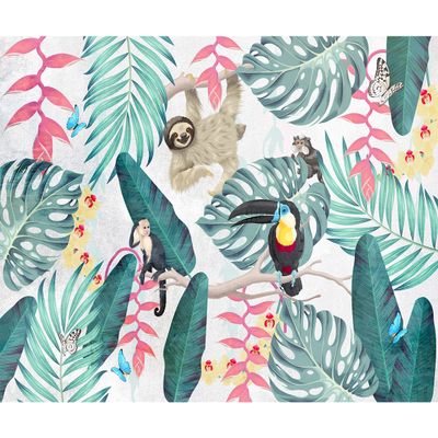 murando Premium Non-Woven Photo Wallpaper, Jungle Animals, 450 x 315 cm