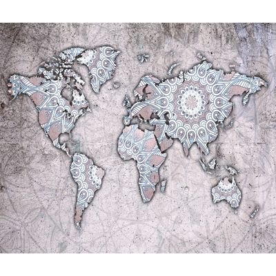 murando Premium Non-Woven Photo Wallpaper, World Map, 350 x 256 cm, Bedroom