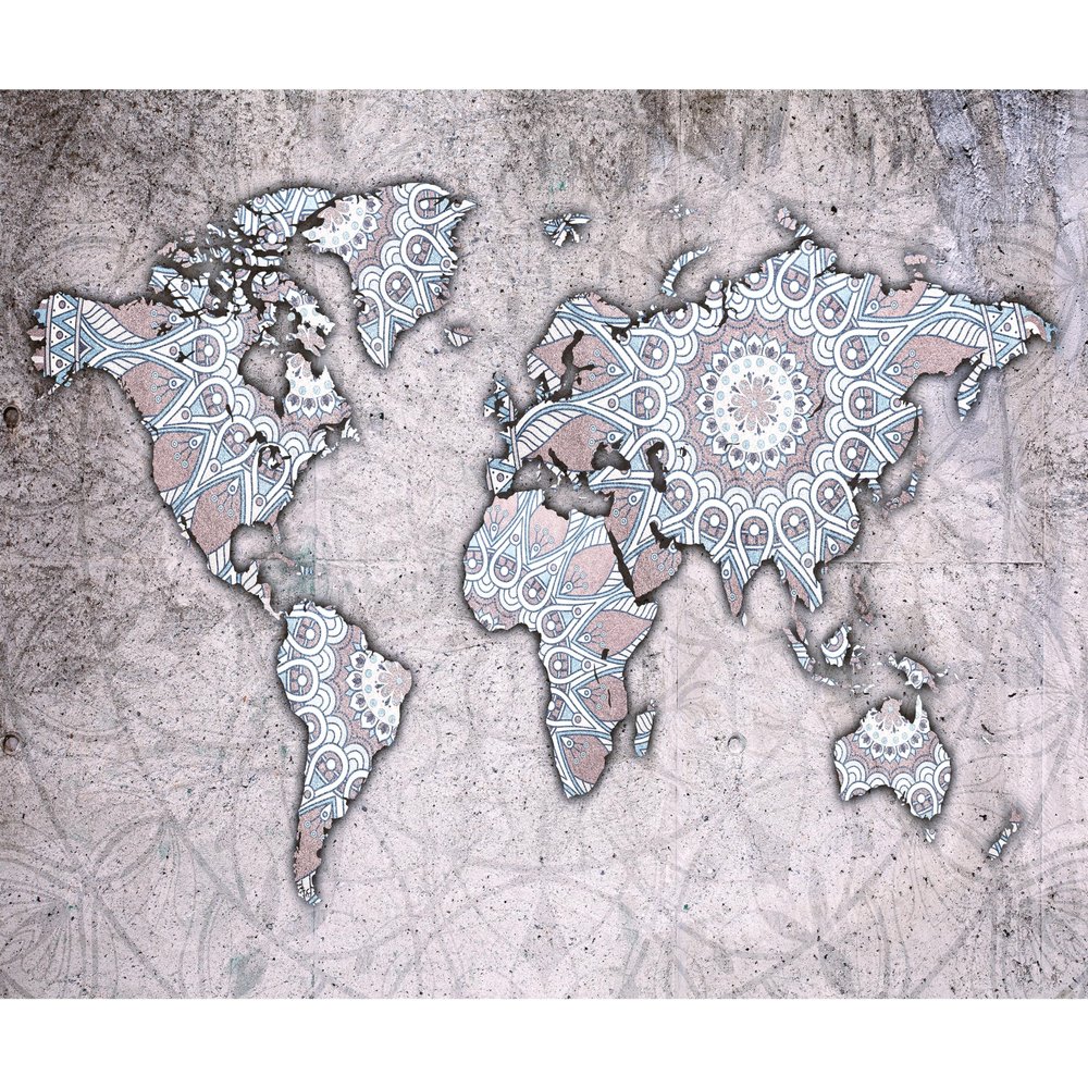 murando Premium Non-Woven Photo Wallpaper, World Map, 350 x 256 cm, Bedroom