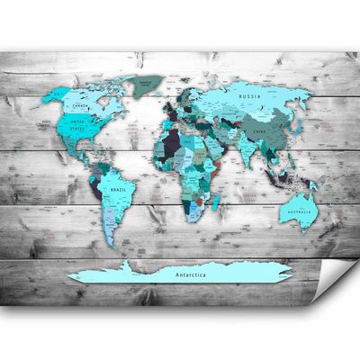 murando Premium Non-Woven World Map Photo Wallpaper, 350 x 256 cm, Bedroom