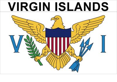 2 x Virgin Islands Refrigerator Magnets, USA, 6 x 3.5 cm