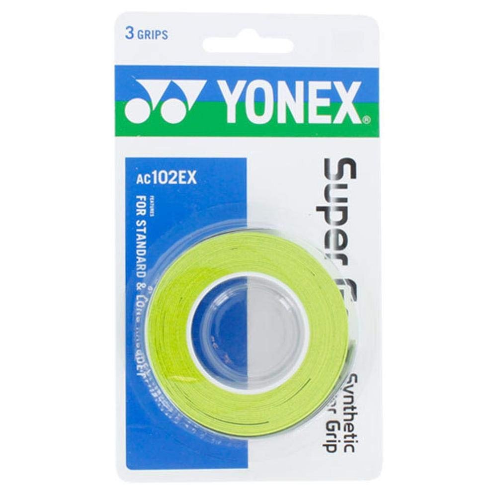 YONEX Super Grap 3-Piece Racket Overgrip, Unisex, Lime Green