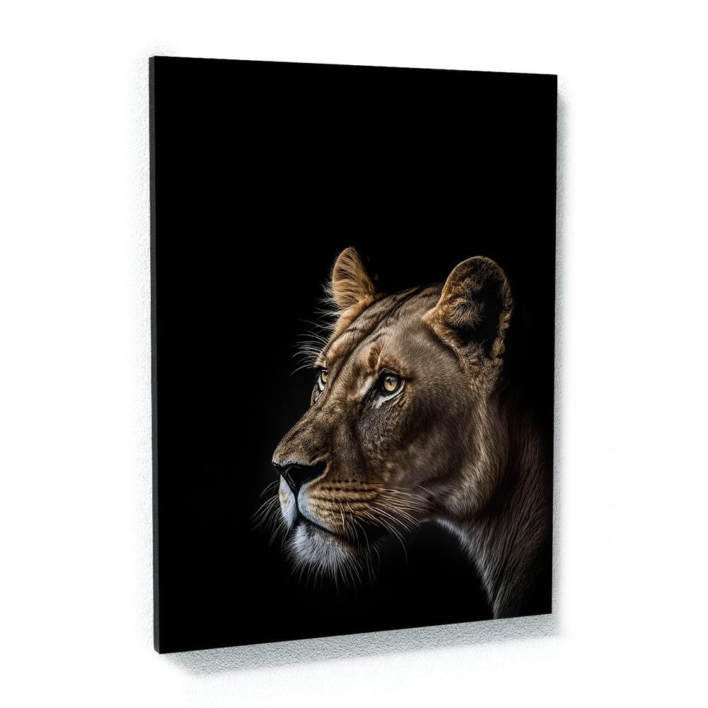 Sense Canvas Art Print, Black Lion Head 154, Home Decor, Wall Art, Poster, Painting, XL, 36 x 48 / 1.9 cm