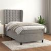 vidaXL Box Spring Bed with Mattress Light Gray 100x200 cm Velvet view 2