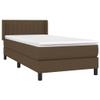 vidaXL Box Spring Bed with Mattress Dark Brown 100x200 cm Fabric view 1