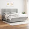 vidaXL Box Spring Bed with Mattress Light Gray 200x200 cm Fabric view 2