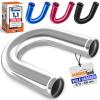 3-Piece 180° Aluminum Elbow, 48 mm OD, Polished & Beaded view 1