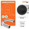 3-Piece 180° Aluminum Elbow, 48 mm OD, Polished & Beaded view 2