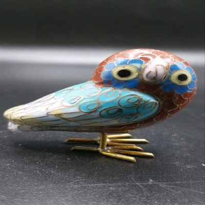 Zen Man China Cloisonné Bird Figurine, Decorative, 5 x 3 x 6 cm, A#-7-3