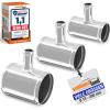 4 pcs. Aluminum T-Pipe Connector, 76 mm OD, 19 mm Branch, Polished view 1