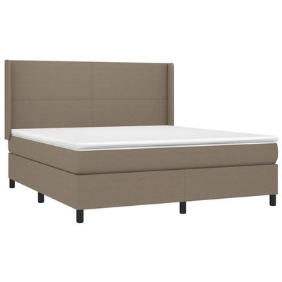 vidaXL Box Spring Bed with Mattress Taupe 180x200 cm Fabric