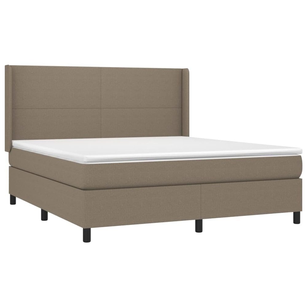 vidaXL Box Spring Bed with Mattress Taupe 180x200 cm Fabric